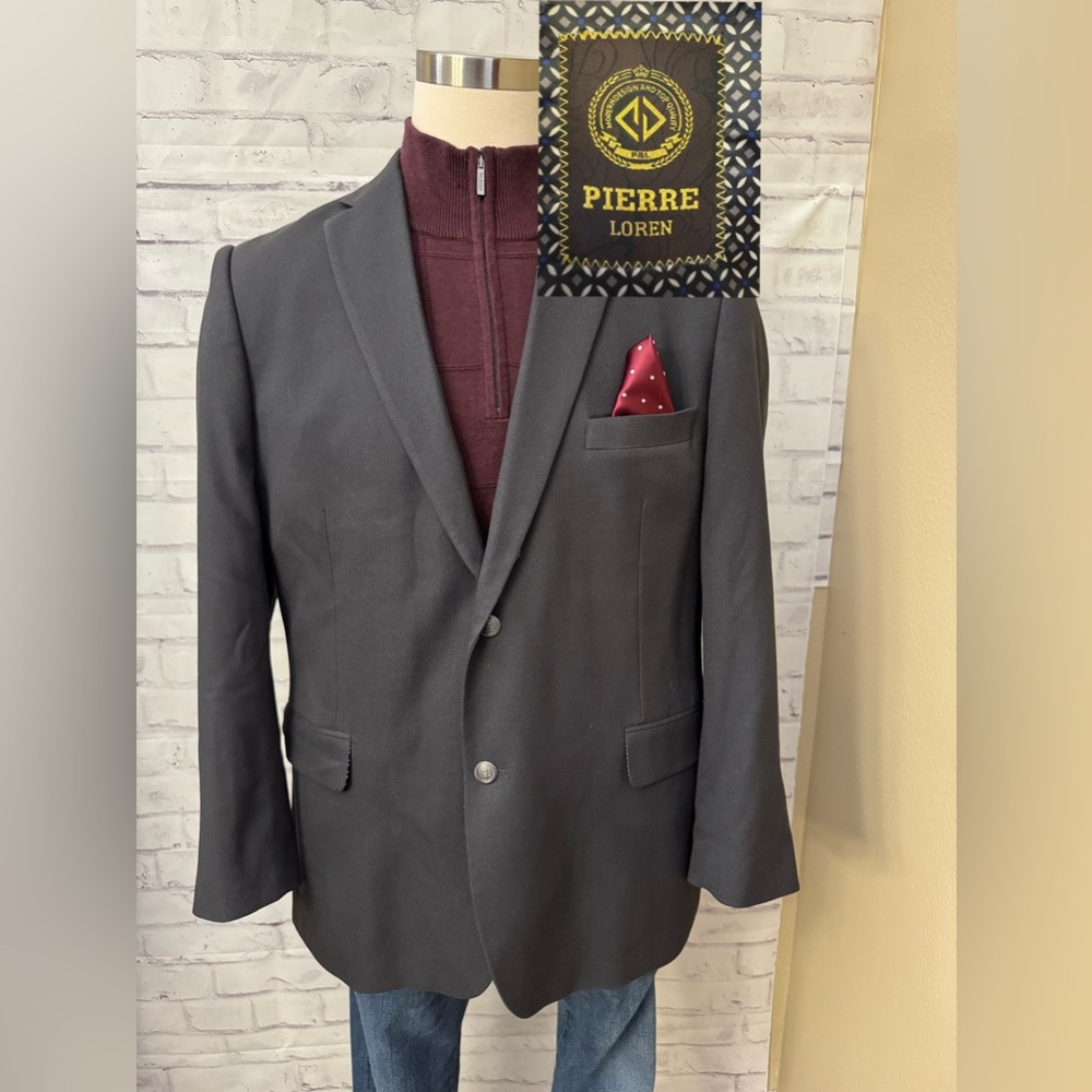 Pierre Loren 44R Superior 150’s Hightech‎ Fabric Gray Jacket Blazer Suit Career